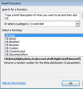 Oracle Crystal Ball Spreadsheet Functions For Use in Microsoft Excel Models