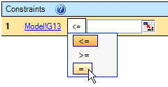 Changing the constraint operator.