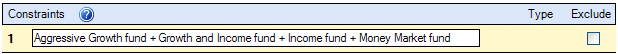 Variables are displayed in the edit box as a sum.