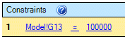 A constraint entered in Simple Entry mode.