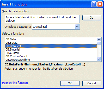 Cette figure illustre les fonctions Crystal Ball dans Microsoft Excel.